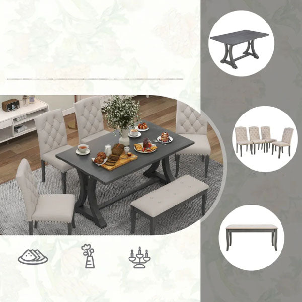 Fully Upholstered Indoor Furniture - Dining Set - Maurienne