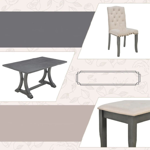 Fully Upholstered Indoor Furniture - Dining Set - Maurienne