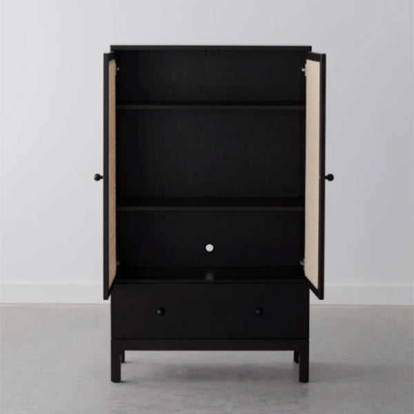Wooden Cane & Rattan Almirah & Cabinet - Armoire Luxe