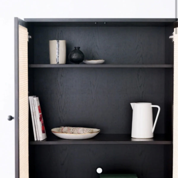Wooden Cane & Rattan Almirah & Cabinet - Armoire Luxe