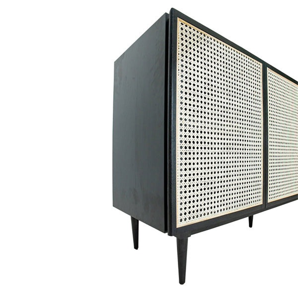 Wooden Cane & Rattan Almirah & Cabinet - Elano