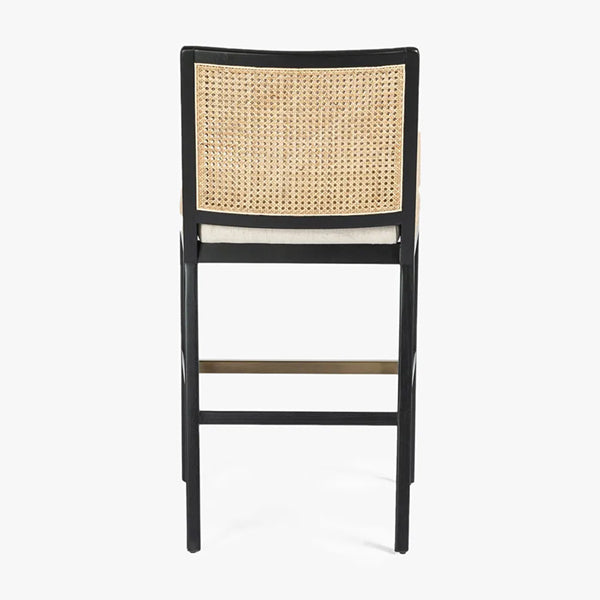 Wooden Cane & Rattan Bar Chair - Breezy Bar