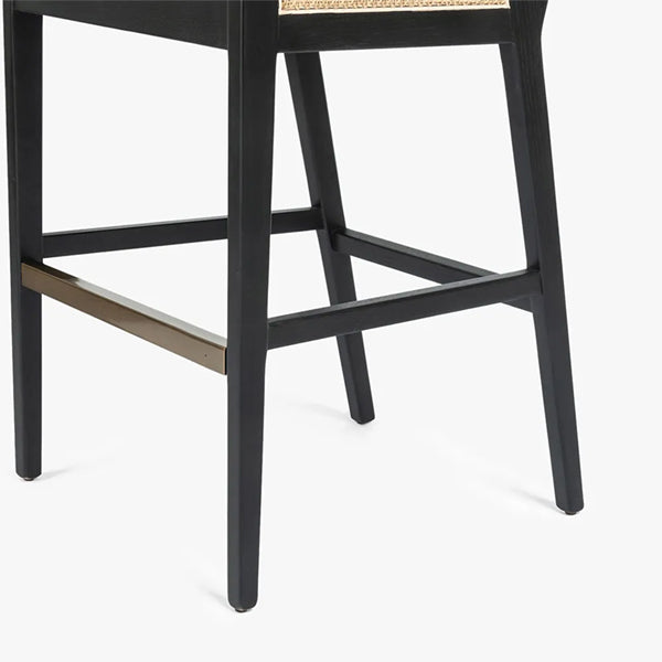 Wooden Cane & Rattan Bar Chair - Breezy Bar