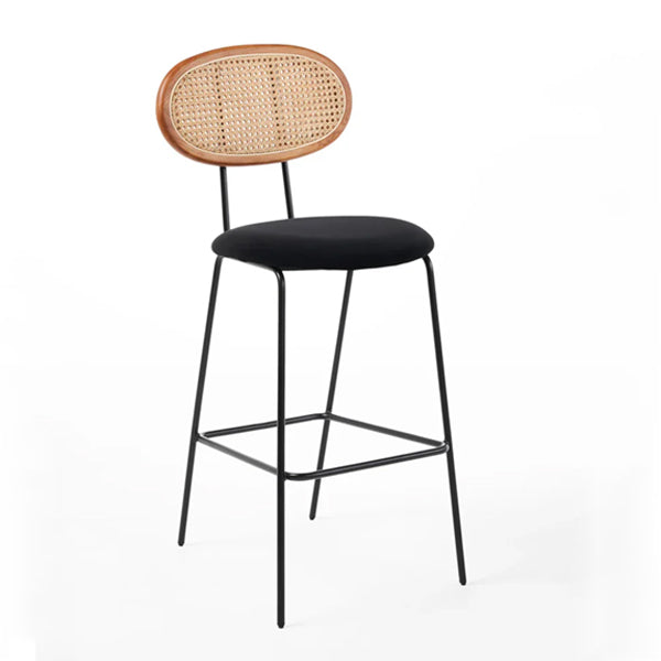 Wooden Cane & Rattan Bar Chair - Chester