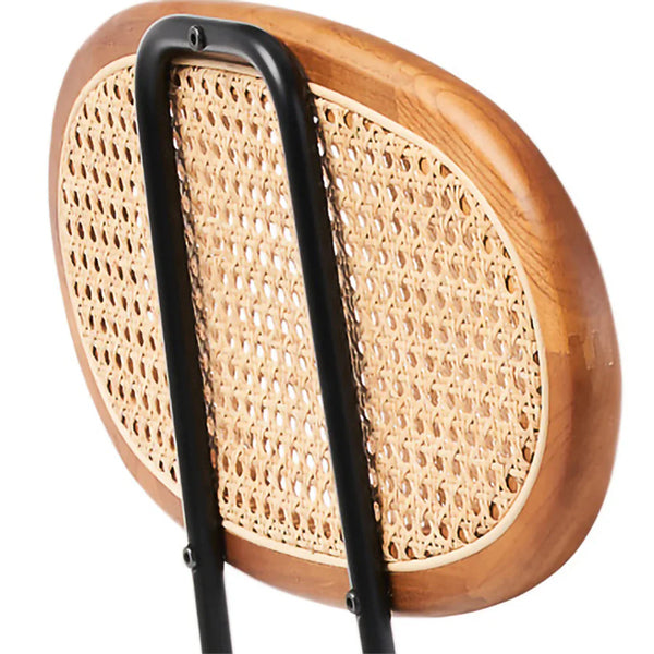Wooden Cane & Rattan Bar Chair - Chester