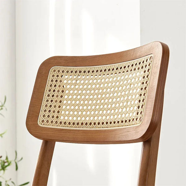 Wooden Cane & Rattan Bar Chair - High Tide