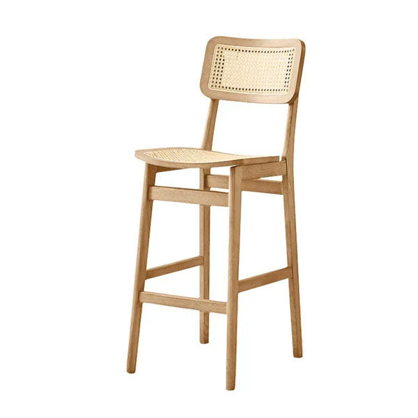 Wooden Cane & Rattan Bar Chair - High Tide