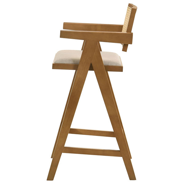 Wooden Cane & Rattan Bar Chair - Mermaid Tower