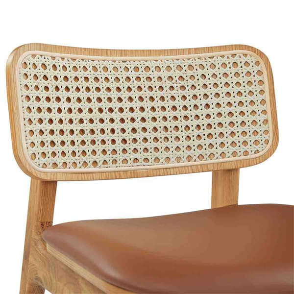 Wooden Cane & Rattan Bar Chair - Orion