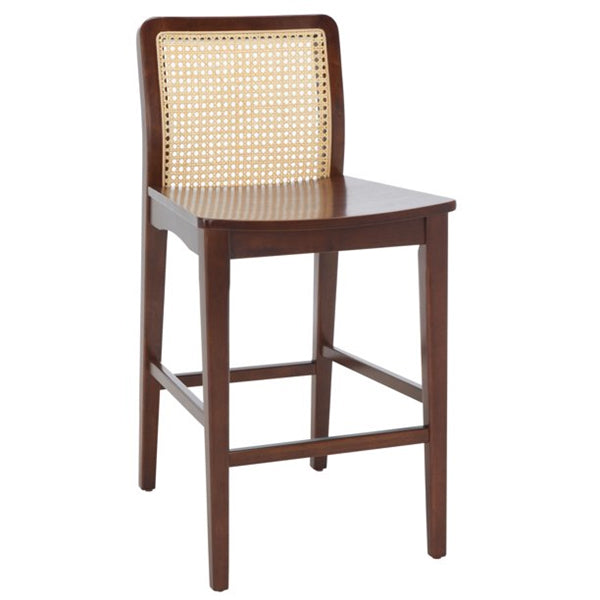 Wooden Cane & Rattan Bar Chair - The Sip & Savor