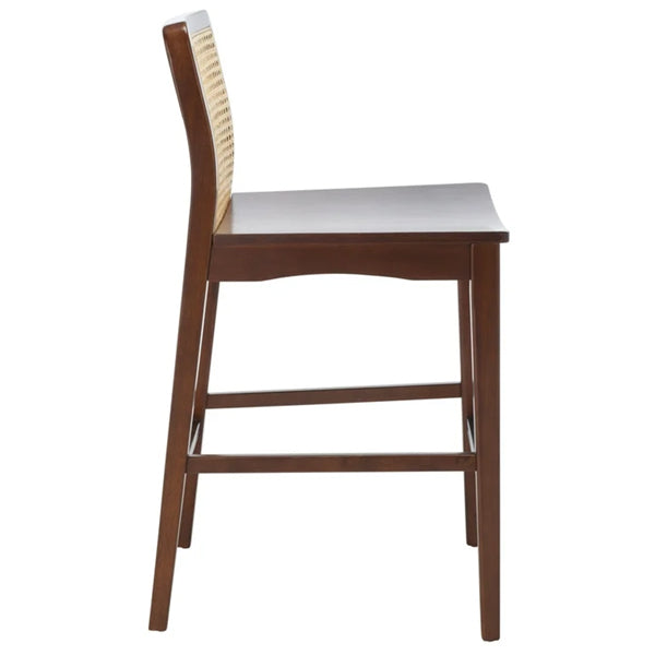 Wooden Cane & Rattan Bar Chair - The Sip & Savor