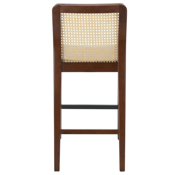 Wooden Cane & Rattan Bar Chair - The Sip & Savor