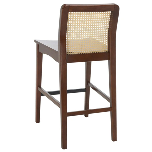 Wooden Cane & Rattan Bar Chair - The Sip & Savor