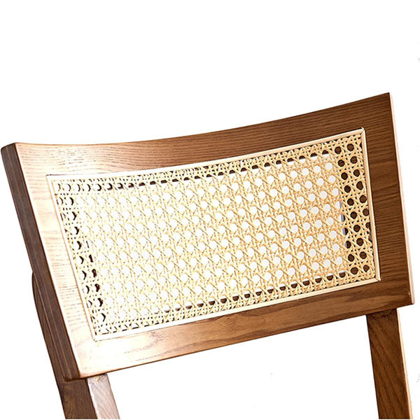 Wooden Cane & Rattan Bar Chair - Urban Vibe