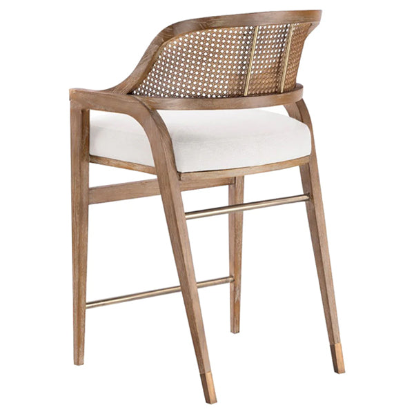 Wooden Cane & Rattan Bar Chair - Vogue