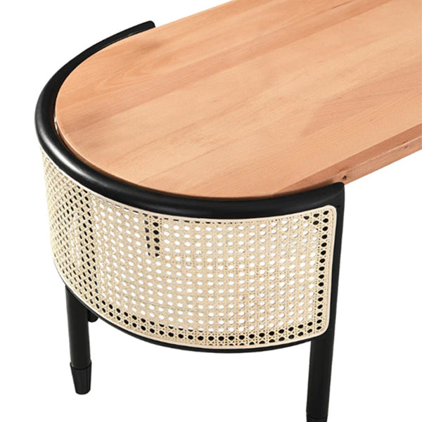 Wooden Cane Rattan Coffee Table - Calmora
