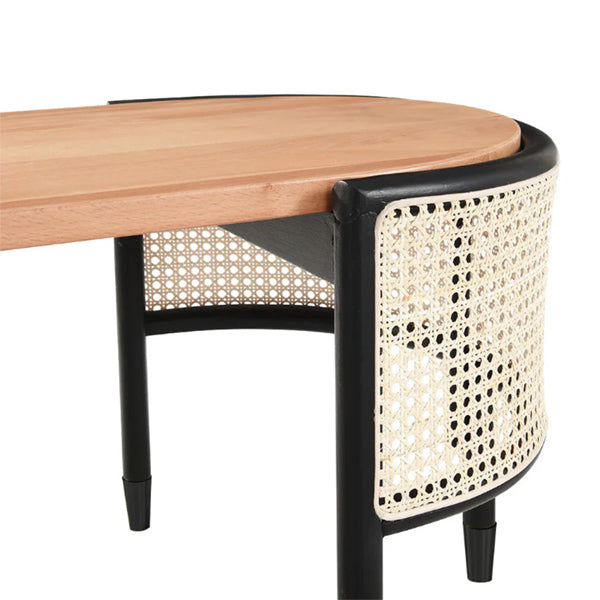 Wooden Cane Rattan Coffee Table - Calmora