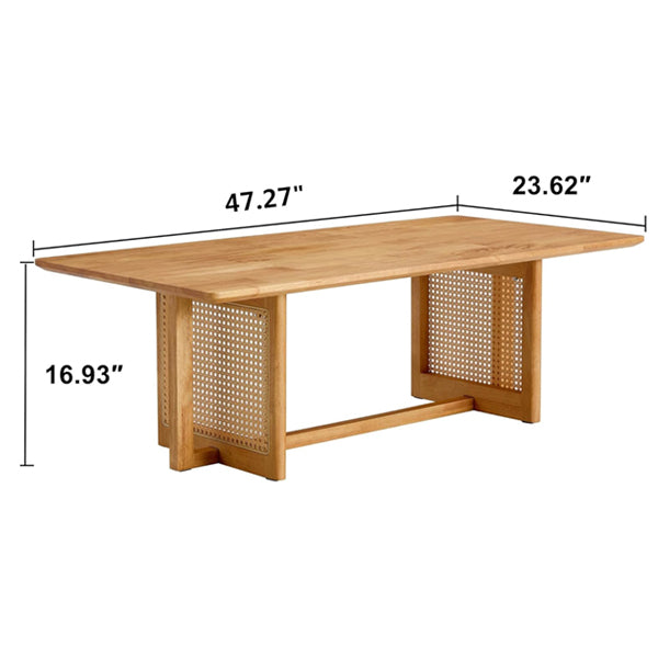 Wooden Cane Rattan Coffee Table - Soothe