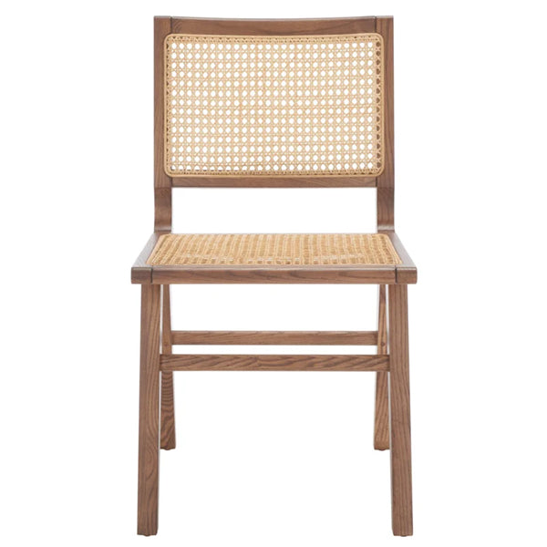 Wooden Cane & Rattan Dining Chair - Aurelia