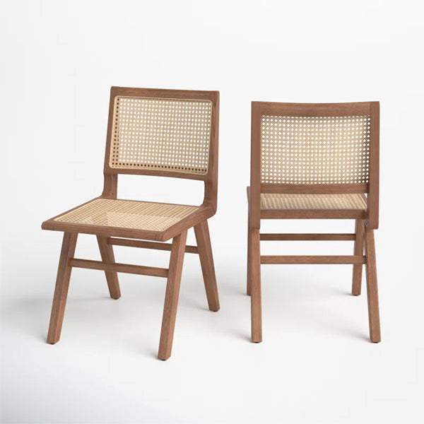Wooden Cane & Rattan Dining Chair - Aurelia