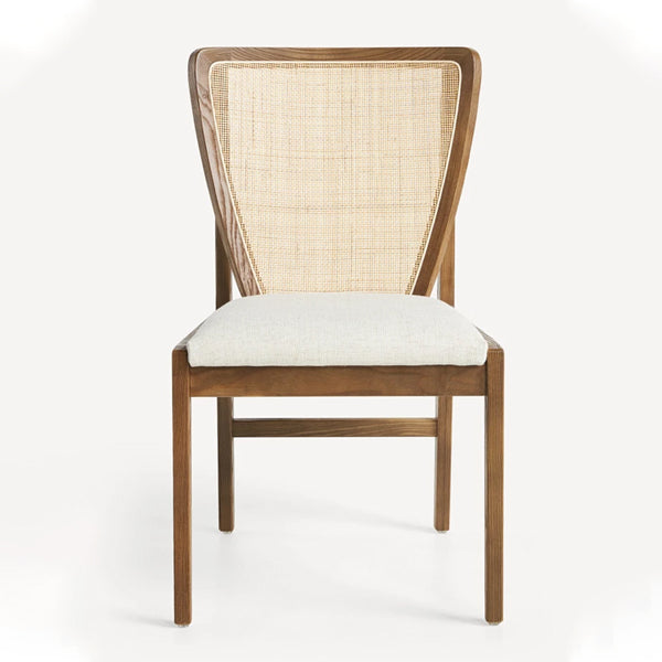 Wooden Cane & Rattan Dining Chair - FlexiFurn