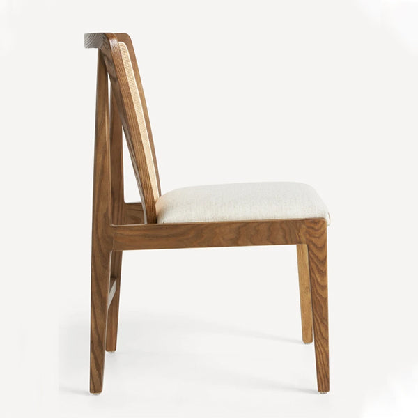 Wooden Cane & Rattan Dining Chair - FlexiFurn