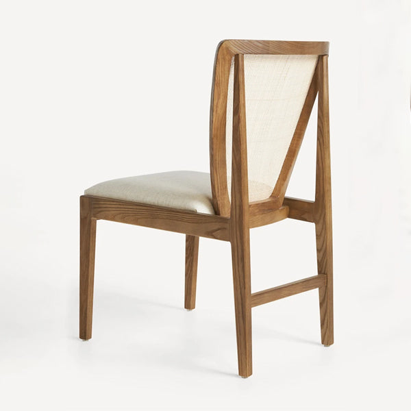 Wooden Cane & Rattan Dining Chair - FlexiFurn
