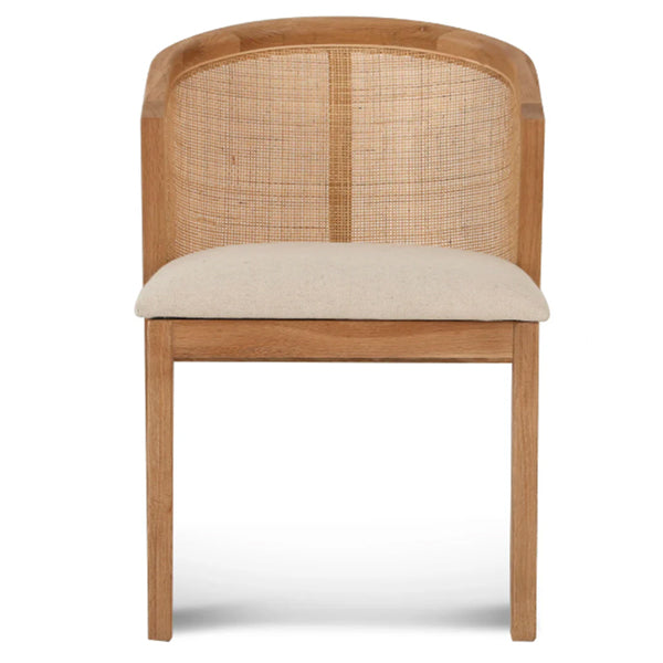 Wooden Cane & Rattan Dining Chair - Velvora