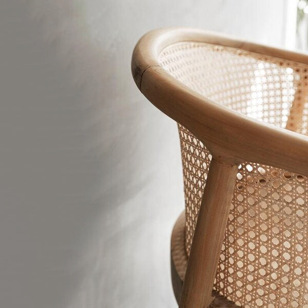 Wooden Cane & Rattan Dining Chair - Versailles