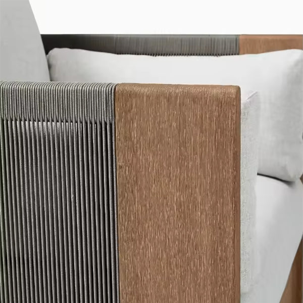Wooden Cane & Rattan Lounge Chair - Bounce