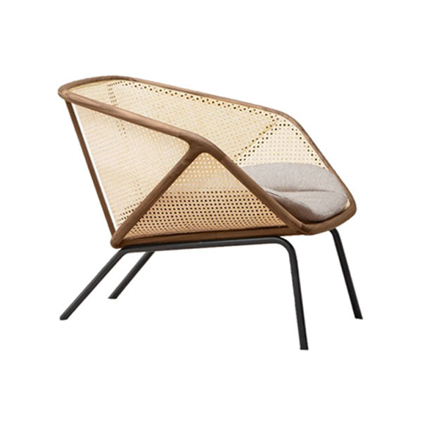 Wooden Cane & Rattan Lounge Chair - Morgen