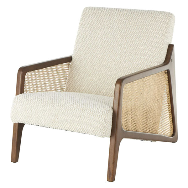 Wooden Cane & Rattan Lounge Chair - Owen