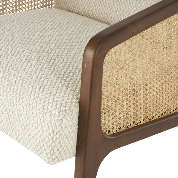 Wooden Cane & Rattan Lounge Chair - Owen