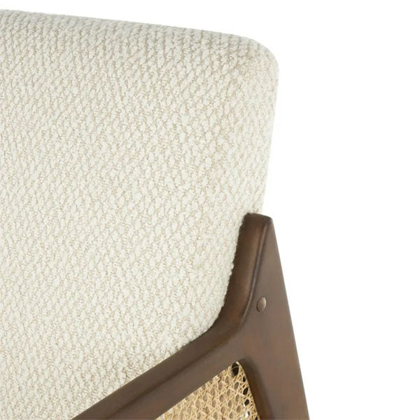 Wooden Cane & Rattan Lounge Chair - Owen