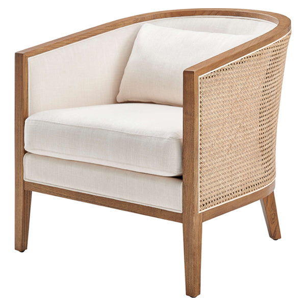 Wooden Cane & Rattan Lounge Chair - Pillow Paradise