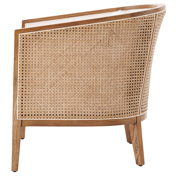 Wooden Cane & Rattan Lounge Chair - Pillow Paradise