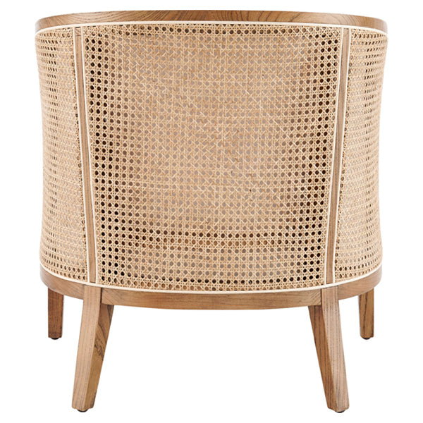 Wooden Cane & Rattan Lounge Chair - Pillow Paradise