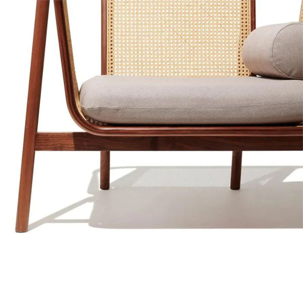 Wooden Cane & Rattan Lounge Chair - Rio