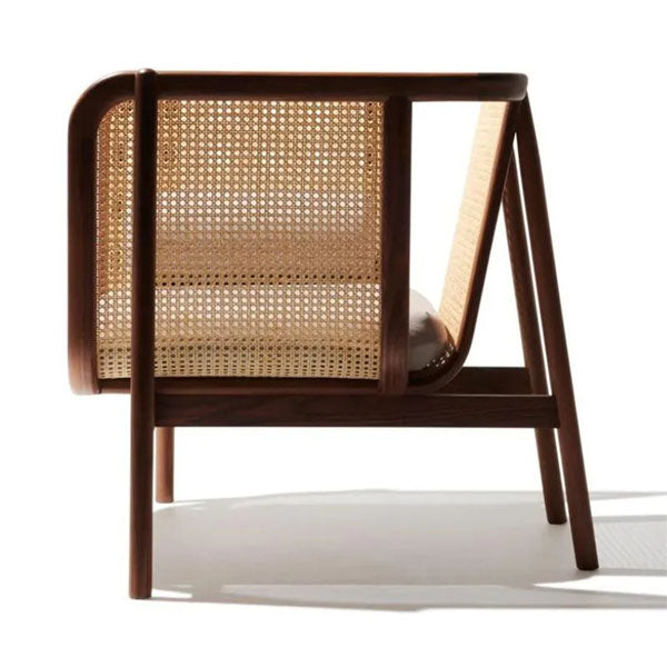 Wooden Cane & Rattan Lounge Chair - Rio