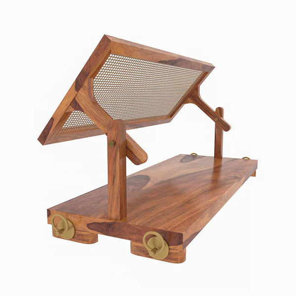 Wooden Cane & Rattan Swing - Moss