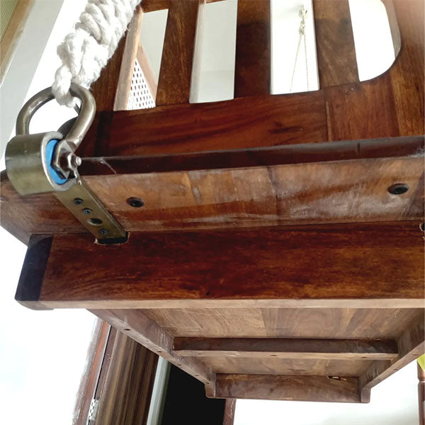 Wooden Cane & Rattan Swing - MysticHaven