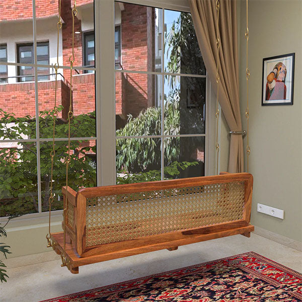 Wooden Cane & Rattan Swing - PureEdge