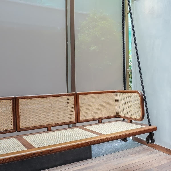 Wooden Cane & Rattan Swing - TimberShade