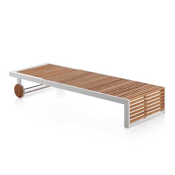 Outdoor Wood & Steel - Sun Lounger - Black Cherry Prime