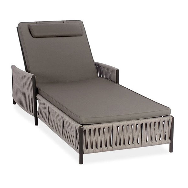 Outdoor Braided & Rope Sunlounger - Helium
