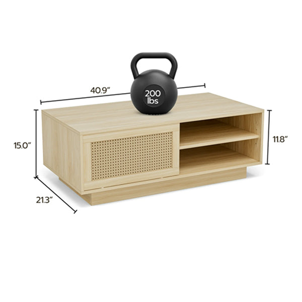Cane Rattan Coffee Table - ForestSip
