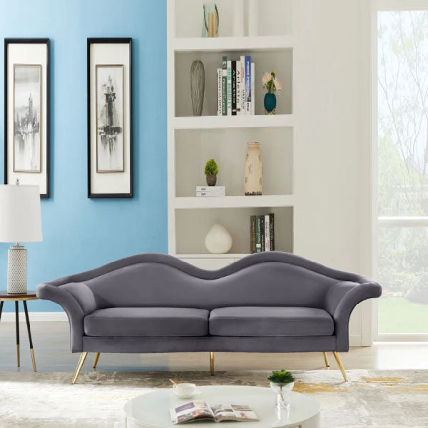 Fully Upholstered Indoor Furniture - Sofa Set - Lips Grey