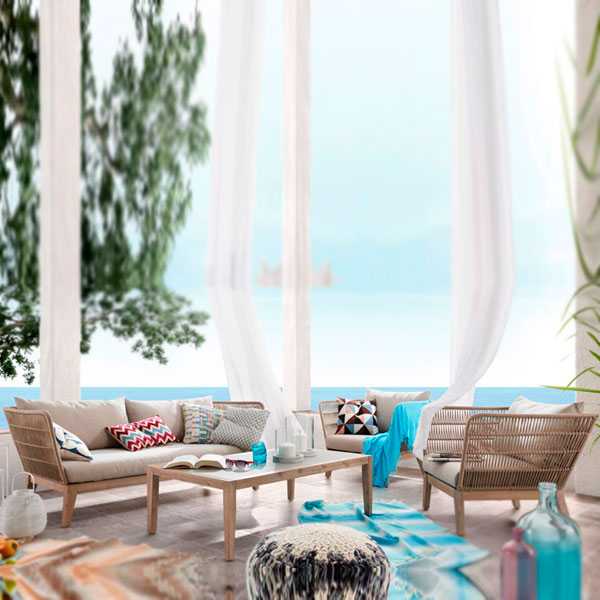 Outdoor Furniture Braided, Rope & Cord, Sofa - Nero-Next