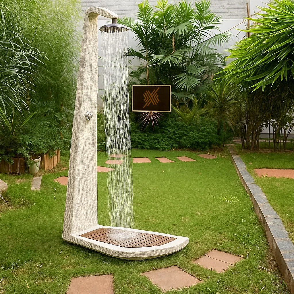 Outdoor Wicker Jacuzzi Shower Panel - Fluid