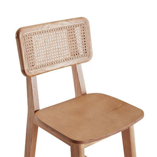 Wooden Cane & Rattan Bar Chair - Fizz